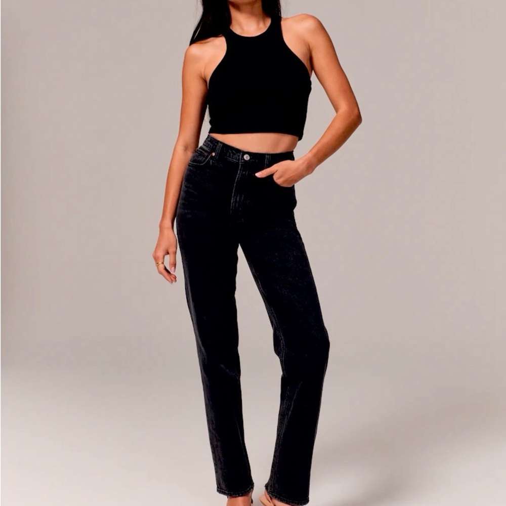 Abercrombie & Fitch Black Straight Leg Jeans